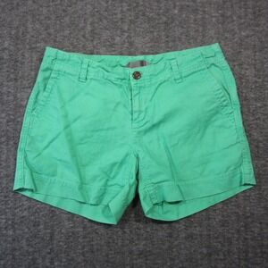 North Face Chino Short Womens 4 Green Low Rise Linen Blend‎ Travel Casual Summer